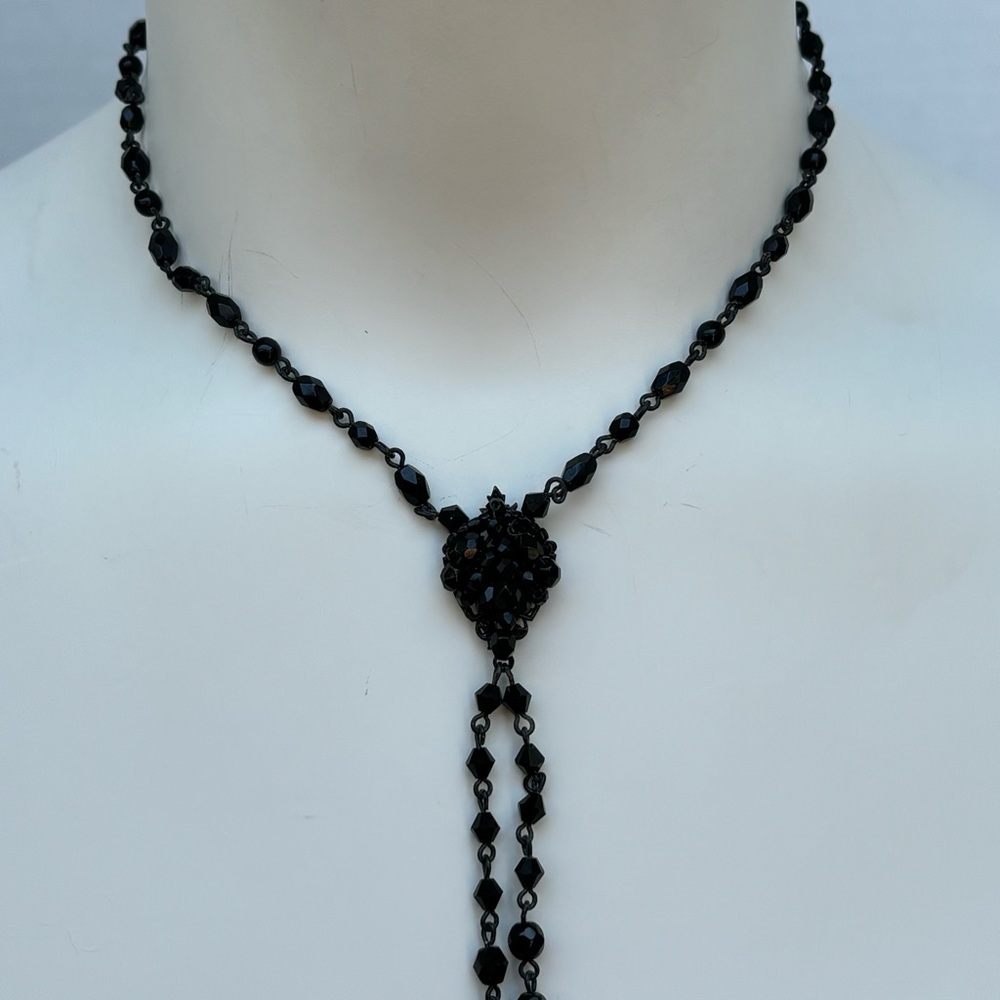 Black tassel choker. Liz Claiborne 15” length with 9” tassels